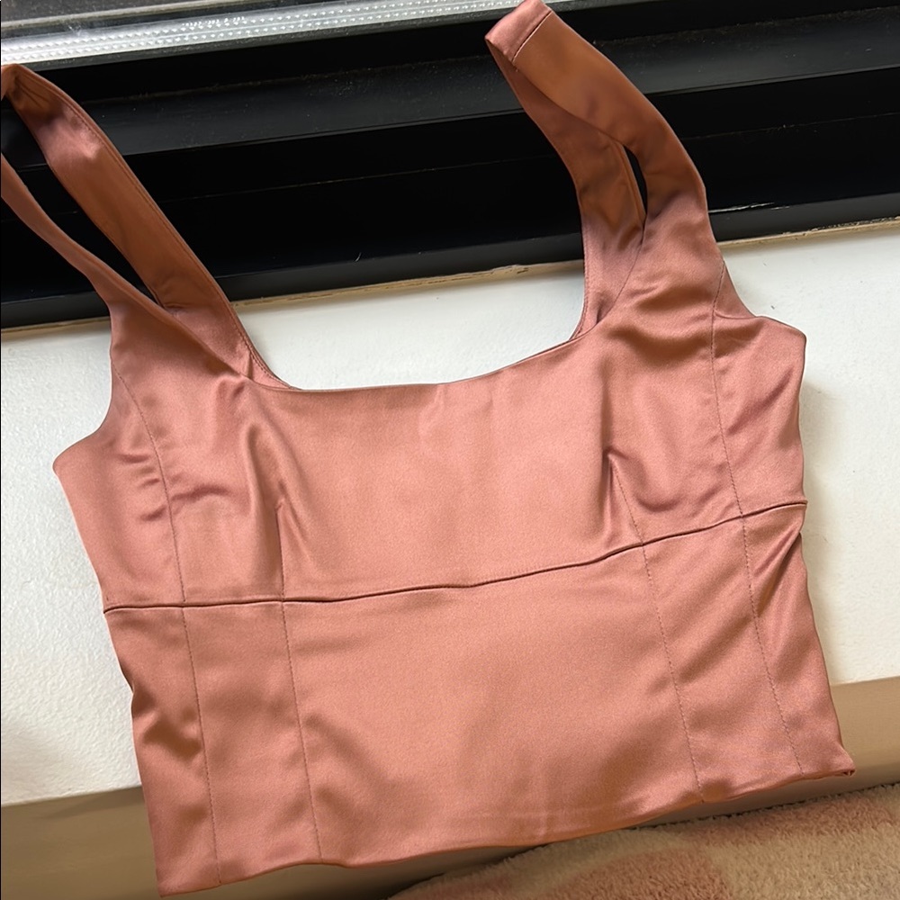 Aritzia Rose Gold Bustier Top